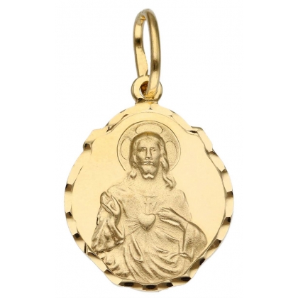 Złoty medalik dwustronny Szkaplerz z Matką Boską próby 585